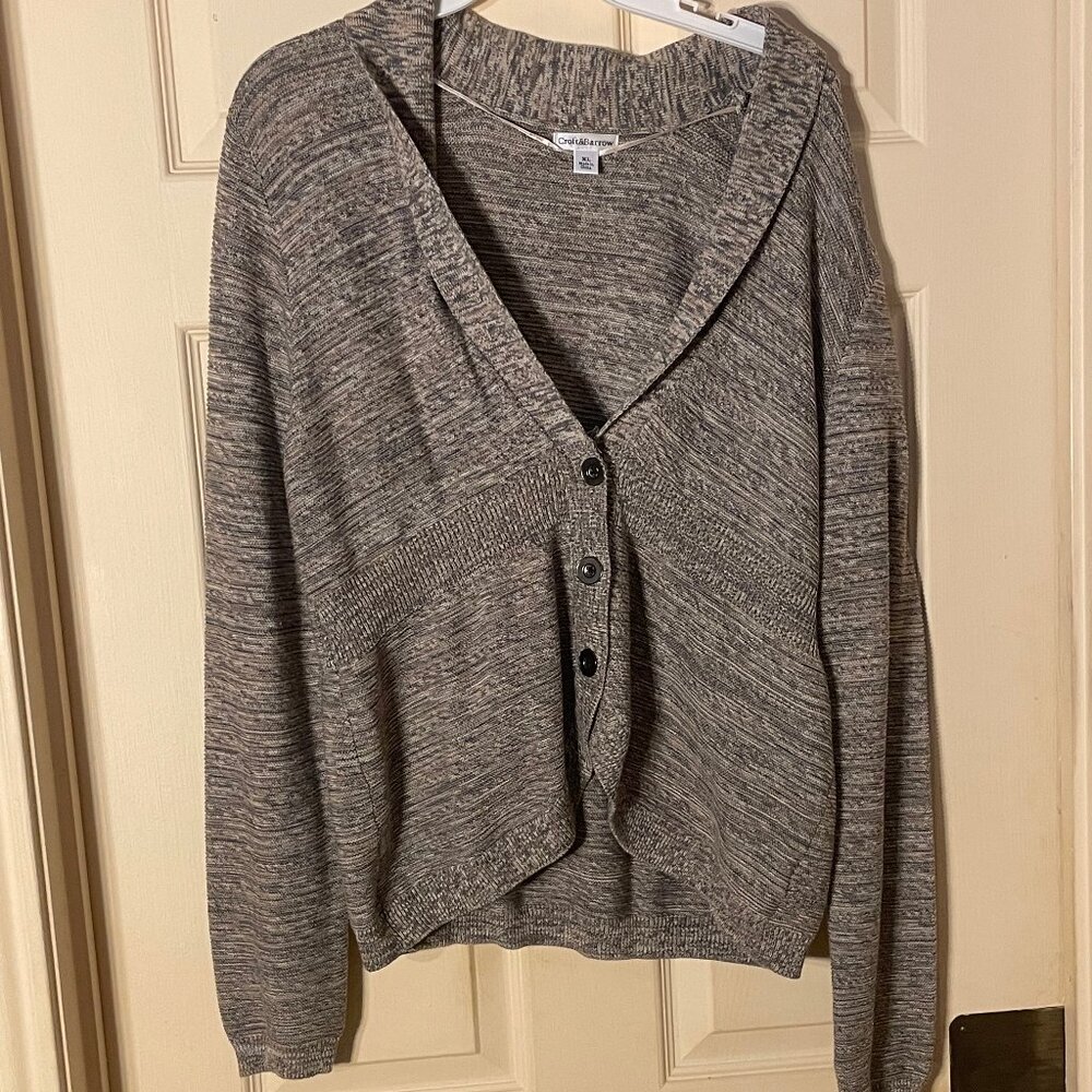 CROFT & BARROW Multi Calored Button Front Cardigan Sweater XL.
